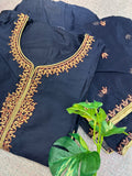 Semi Stitched Suit Material- 435 Navy Blue