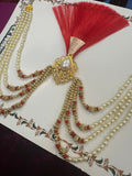 Fancy Groom Kalgi | Traditional Indian Wedding Safa Accessory with Pearl & Beads Design 1