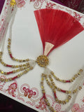 Fancy Groom Kalgi | Traditional Indian Wedding Safa Accessory with Pearl & Beads Design 4