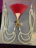 Fancy Groom Kalgi | Traditional Indian Wedding Safa Accessory with Pearl & Beads Design 5