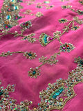 Bridal Unstitched Suit Material- 216 Pink