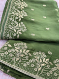 Unstitched Suit Material- 253 Mehndi Green