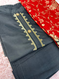 Semi Stitched Suit Material- 419 Black