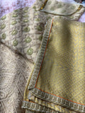 Semi Stitched Suit Material- 438 Gold