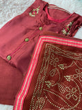 Semi Stitched Suit Material- 426  Maroon