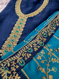 Semi Stitched Suit Material- 430  Blue