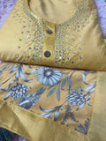 Semi Stitched Suit Material- 424 Yellow