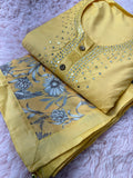 Semi Stitched Suit Material- 424 Yellow