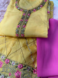 Semi Stitched Suit Material- 434 Yellow