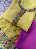 Semi Stitched Suit Material- 434 Yellow