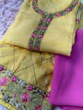 Semi Stitched Suit Material- 434 Yellow