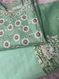 Semi Stitched Suit Material- 414 Sea Green