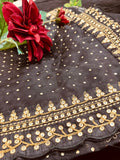 Black Organza Saree with sequin work