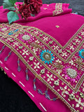 Fushia Saree with Bead Work