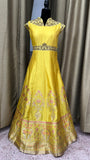 Party wear Anarkali Dress in Yellow  Color