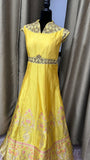 Party wear Anarkali Dress in Yellow  Color