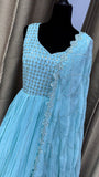 Party wear Anarkali Dress in Aquamarine  Color