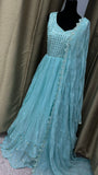 Party wear Anarkali Dress in Aquamarine  Color