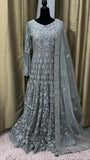 Party wear Anarkali Suit in Silver Grey