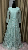 Party wear Anarkali Suit in Light Blue Colour