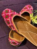 Handcrafted Hot Pink Multicolor Beaded Juttis | Luxury Bridal & Ethnic Punjabi Footwear