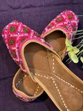 Handcrafted Hot Pink Multicolor Beaded Juttis | Luxury Bridal & Ethnic Punjabi Footwear