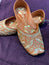 Tan & Gold Embroidered Punjabi Jutti – Handcrafted Ethnic Footwear with Zari Floral Detailing for Weddings & Festive Wear