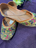 Multicolor Embroidered Punjabi Jutti – Handcrafted Ethnic Footwear with Beads & Threadwork for Weddings & Festive Wear