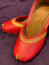 Red & Gold Embroidered Punjabi Jutti – Handcrafted Ethnic Footwear with Elegant Zari Detailing for Weddings & Festive Wear