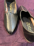 Classic Black Leather Jalsa Shoes | Handcrafted Traditional Formal Jutti for Men