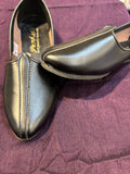 Classic Black Leather Jalsa Shoes | Handcrafted Traditional Formal Jutti for Men