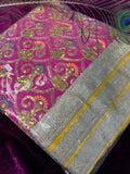 Luxury Pink and Gold Embroidered Rumala Sahib Set – Premium Sikh Prayer Cloth with Zari Border