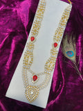 Royal Pearl & Kundan Groom Haar | Multi-Layered Wedding Necklace with Red Stones Design 2