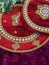 Traditional Wedding Welcome Thali – Handcrafted Velvet & Gold Embellished Ceremony Platter Design 1