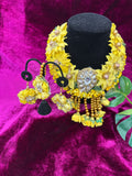 Handcrafted Floral Bridal Jewelry Set | Haldi & Mehendi Wedding Accessories | Artificial Flower Jewelry Style 10